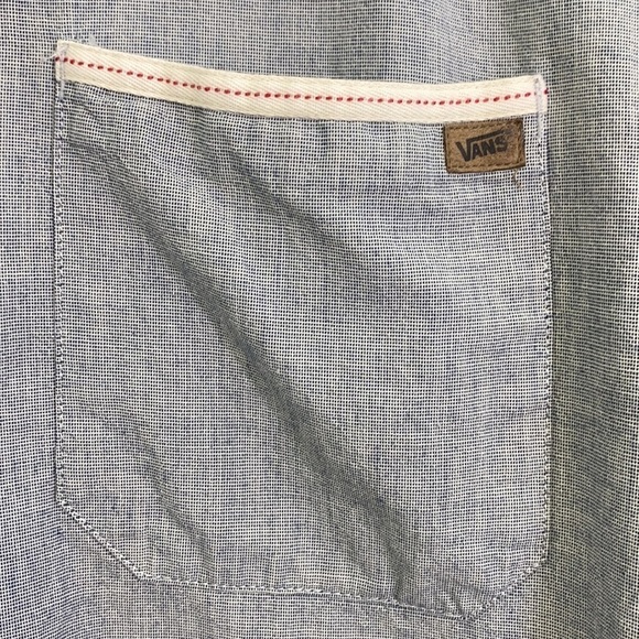 Vans - White & Navy Button Up Short Sleeve Shirt Size XL - Picture 8 of 13